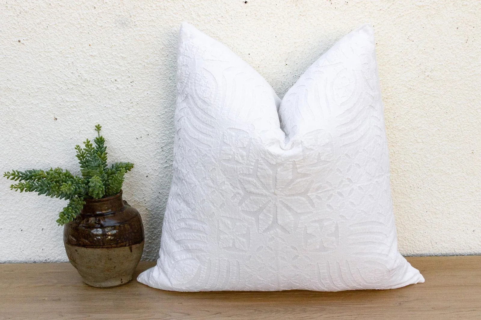 Lily Blossom Appliqué Pillow Cover - 8