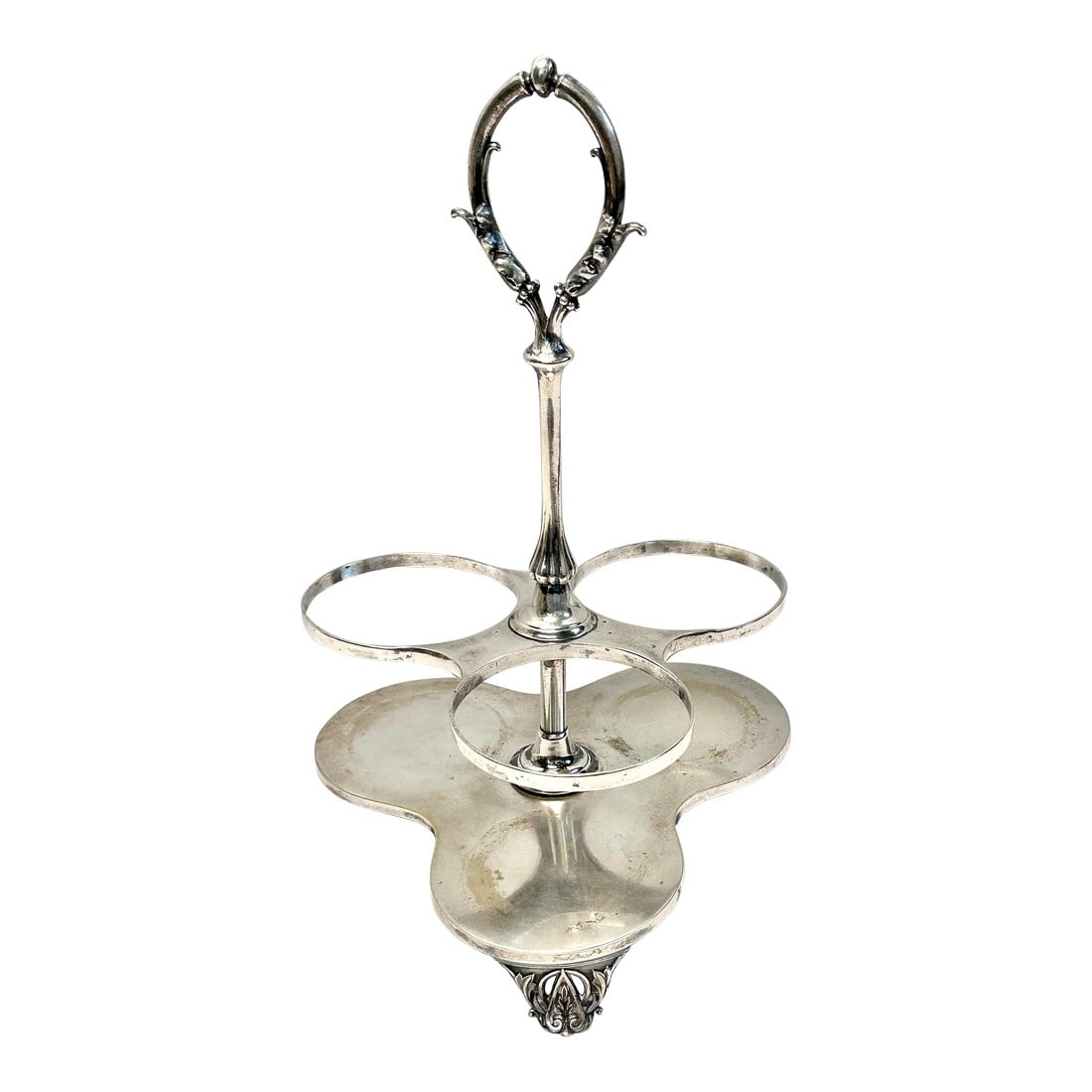 Vintage Silverplate Bar Decanter Cruet Stand (1 of 7)