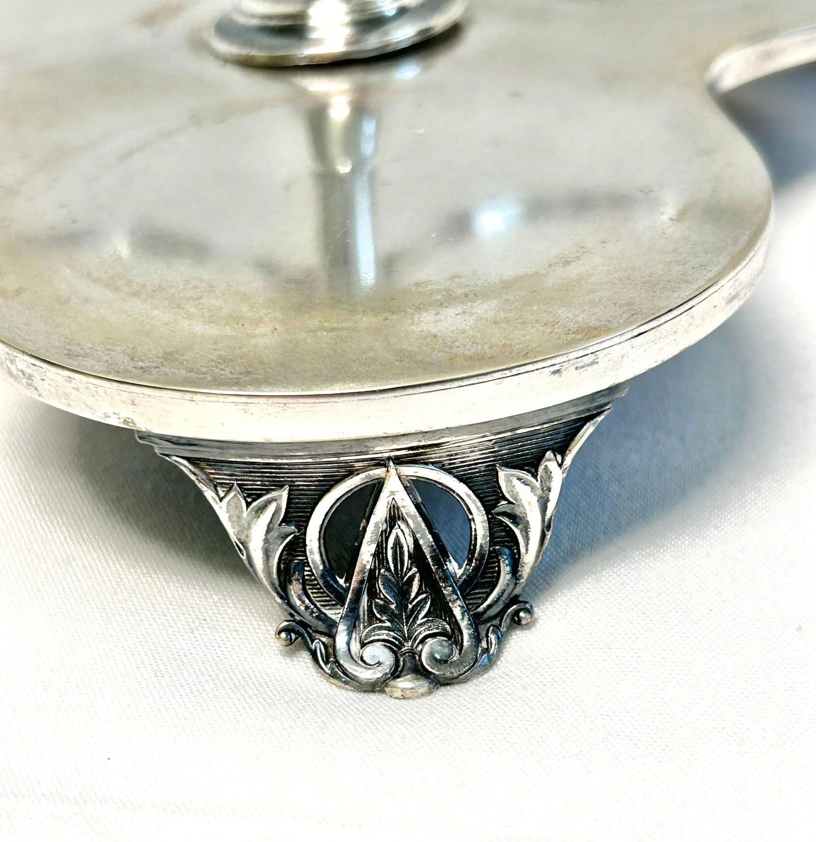 Vintage Silverplate Bar Decanter Cruet Stand - 3