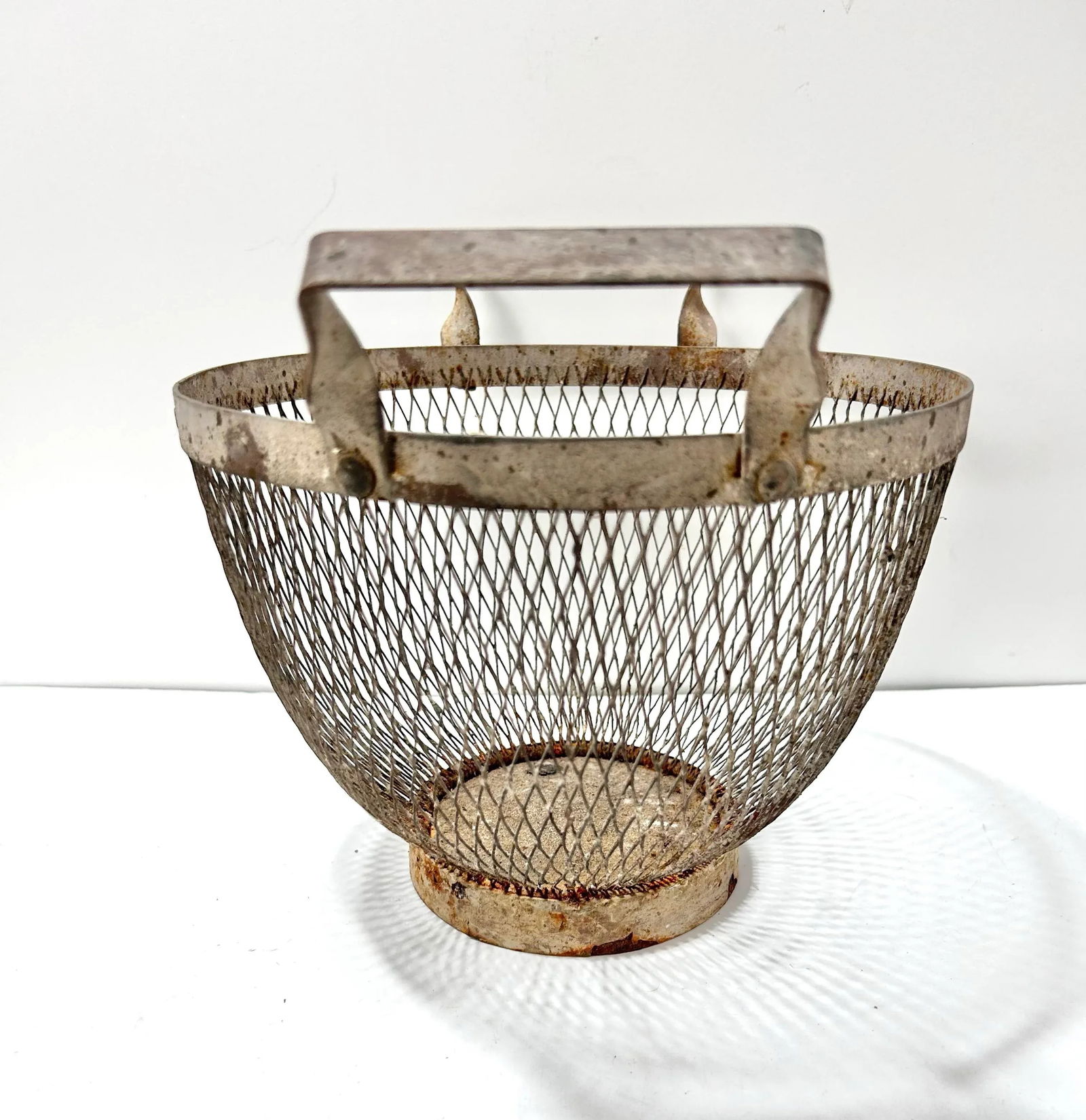 Vintage Metal Wire Gathering Basket - 2