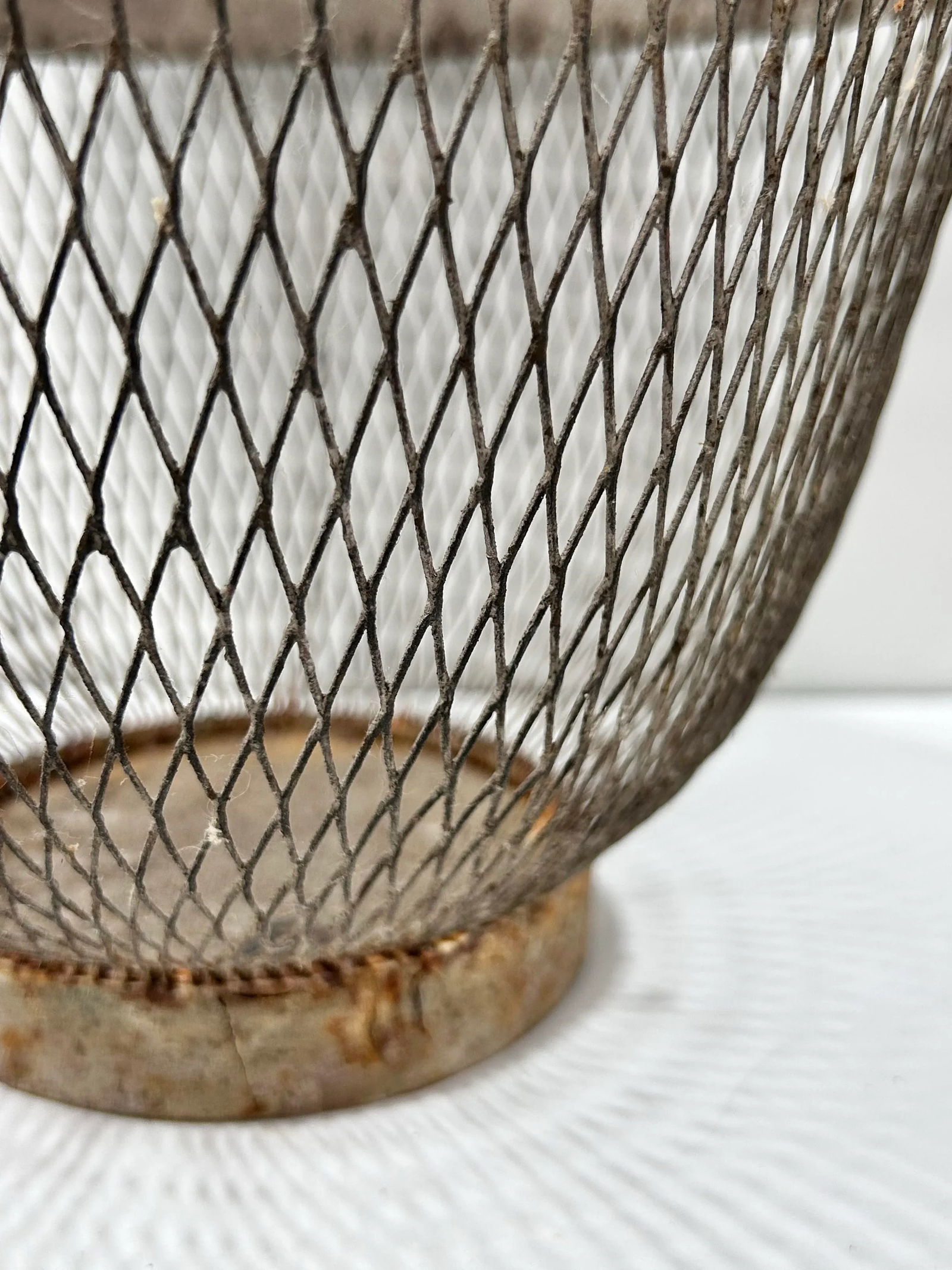 Vintage Metal Wire Gathering Basket - 7