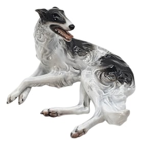 Mid-20th Century Rosenthal Selb German Porcelain Borzoi Russian Wolfhound Dog Figurine 6"