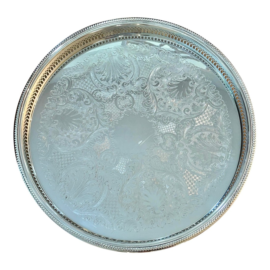 Vintage 18" Poole Silver Co Round Gallery Tray (1 of 9)