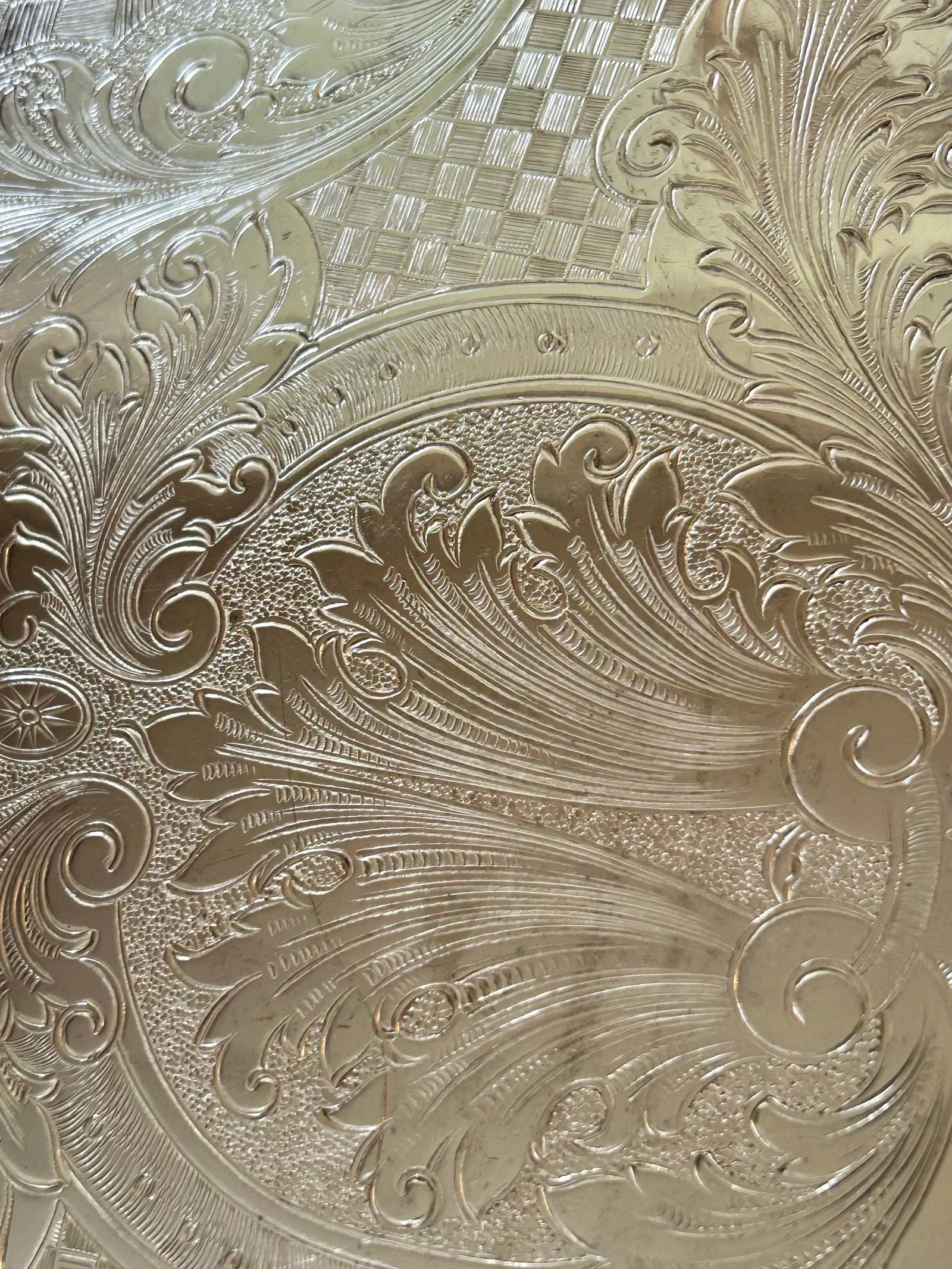 Vintage 18" Poole Silver Co Round Gallery Tray - 5