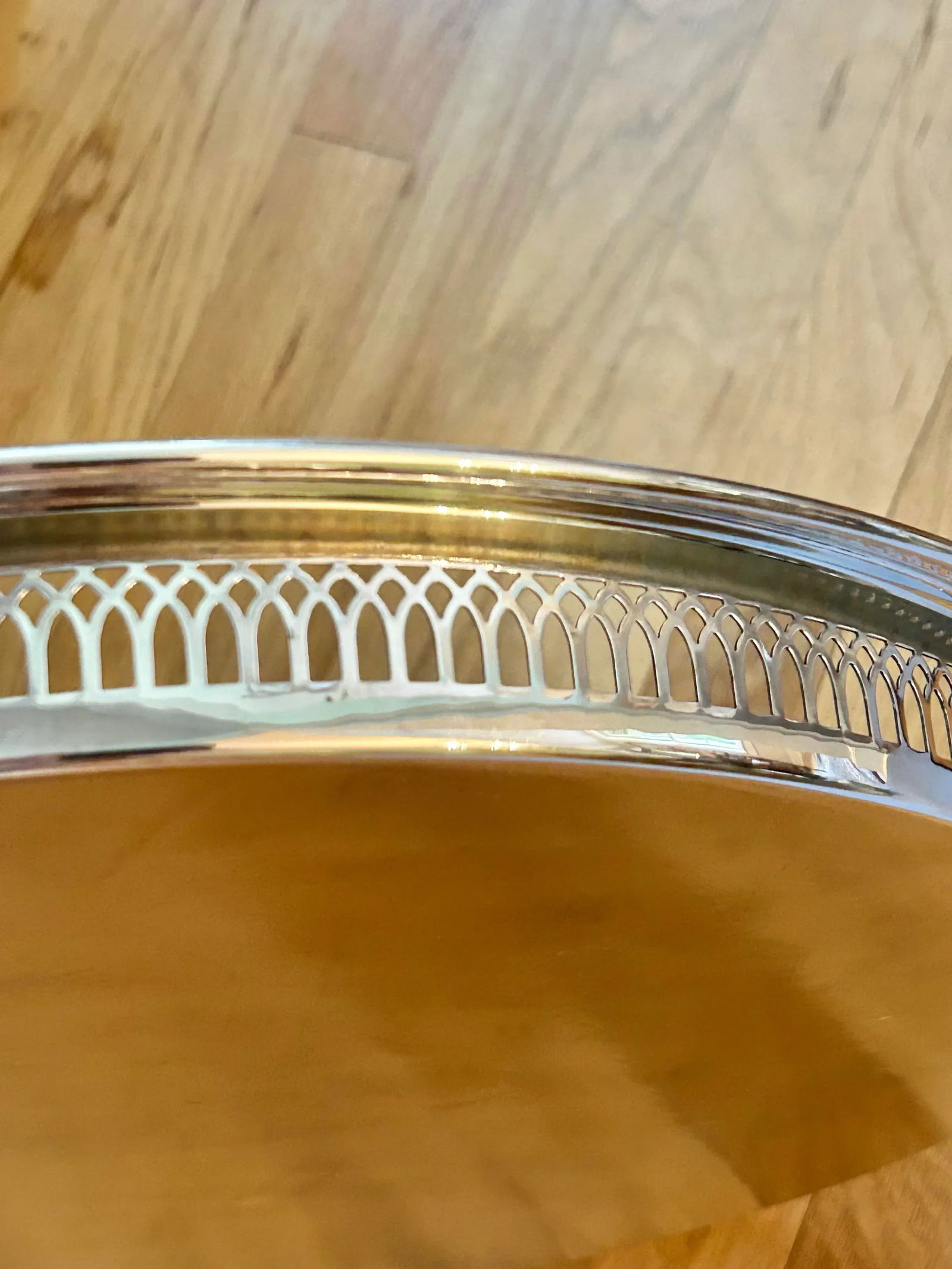 Vintage 18" Poole Silver Co Round Gallery Tray - 7
