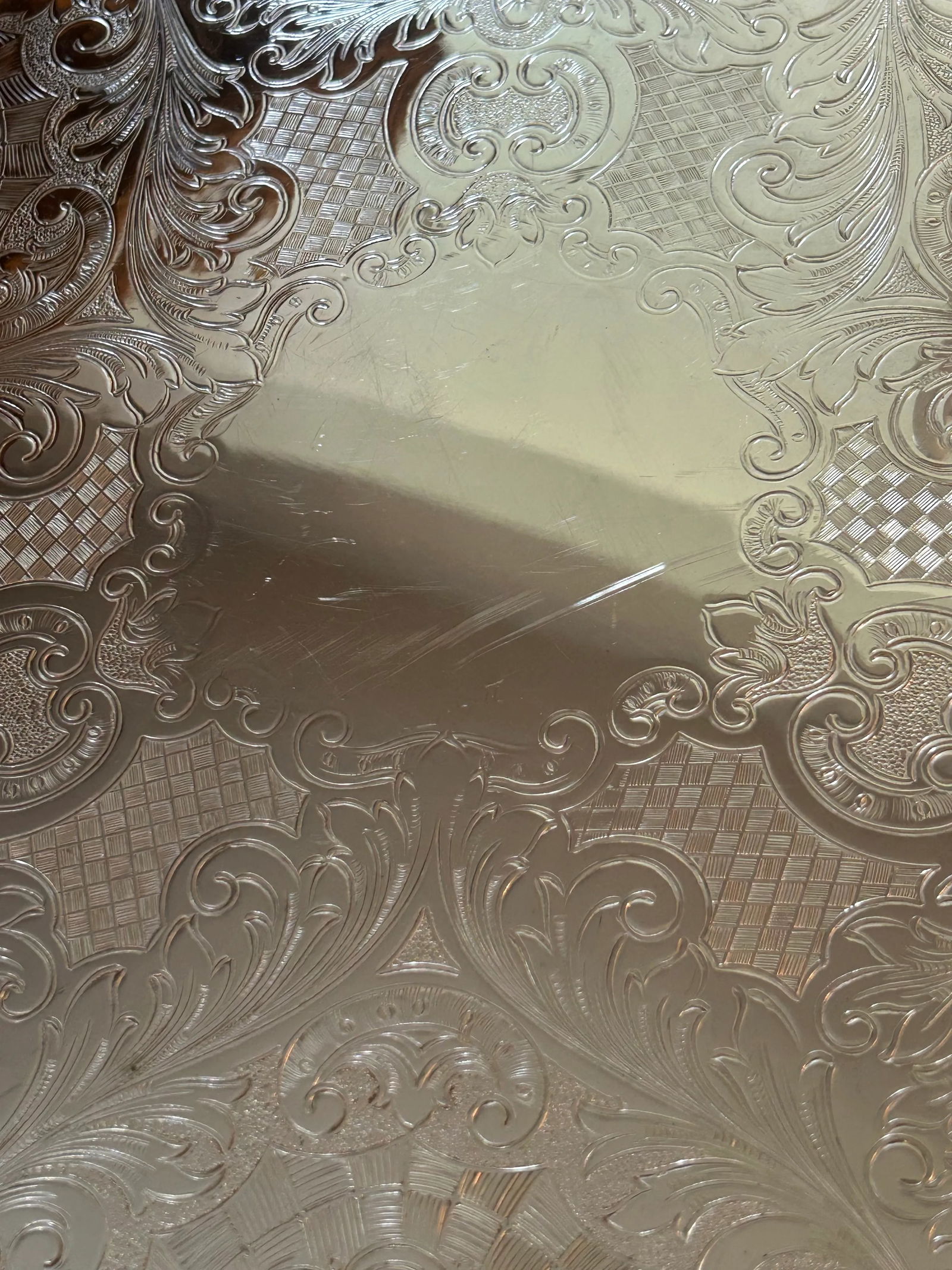 Vintage 18" Poole Silver Co Round Gallery Tray - 8