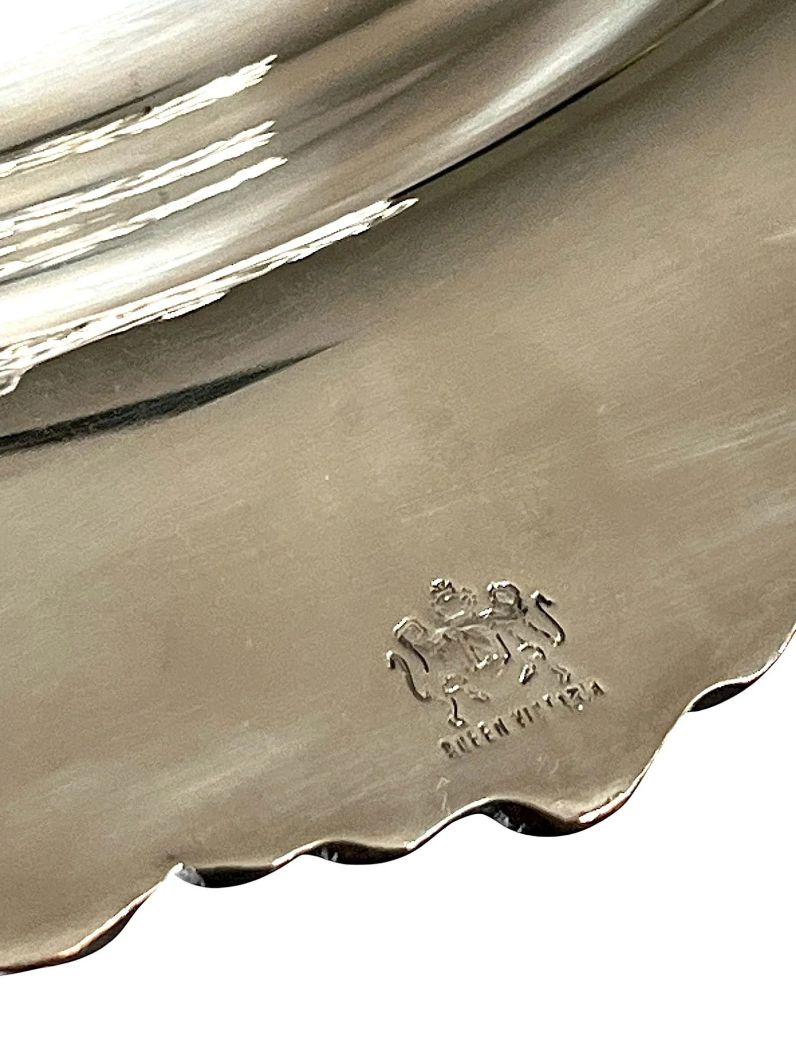 Large 20th Century Hotel Silver Footed Salver Tray With Inset Bowl by Dodge, Inc. – Queen - 12