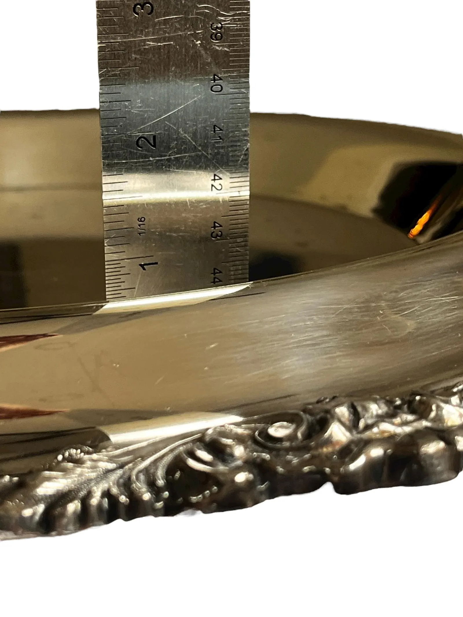 Large 20th Century Hotel Silver Footed Salver Tray With Inset Bowl by Dodge, Inc. – Queen - 15