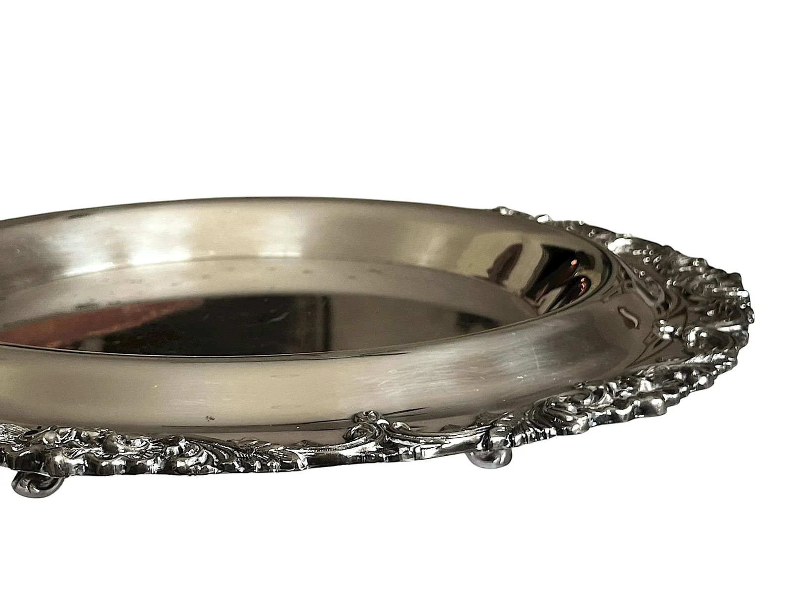 Large 20th Century Hotel Silver Footed Salver Tray With Inset Bowl by Dodge, Inc. – Queen - 2