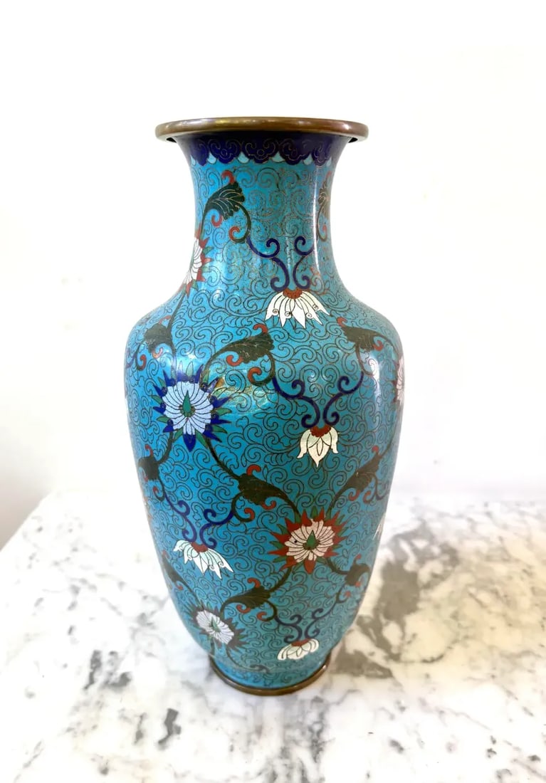 Late 19th Century Chinese CloisonnÃƒÂ© Enamel Vase With Floral Design - 3