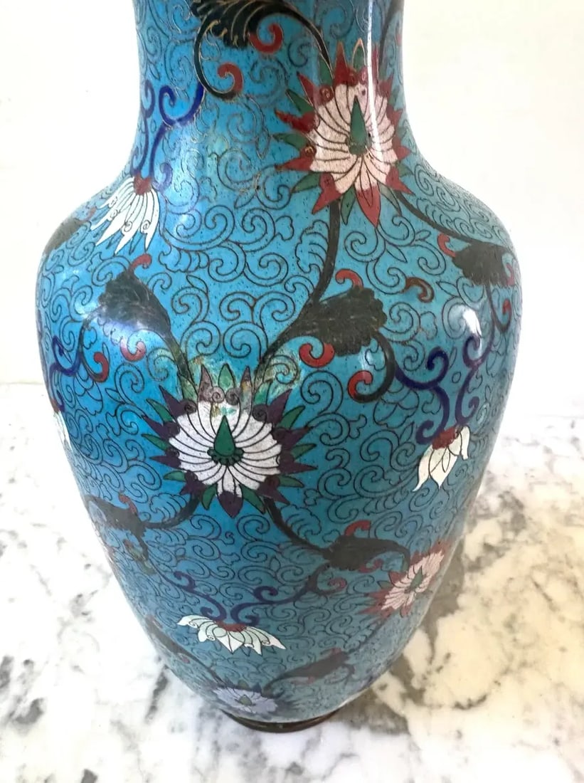 Late 19th Century Chinese CloisonnÃƒÂ© Enamel Vase With Floral Design - 5