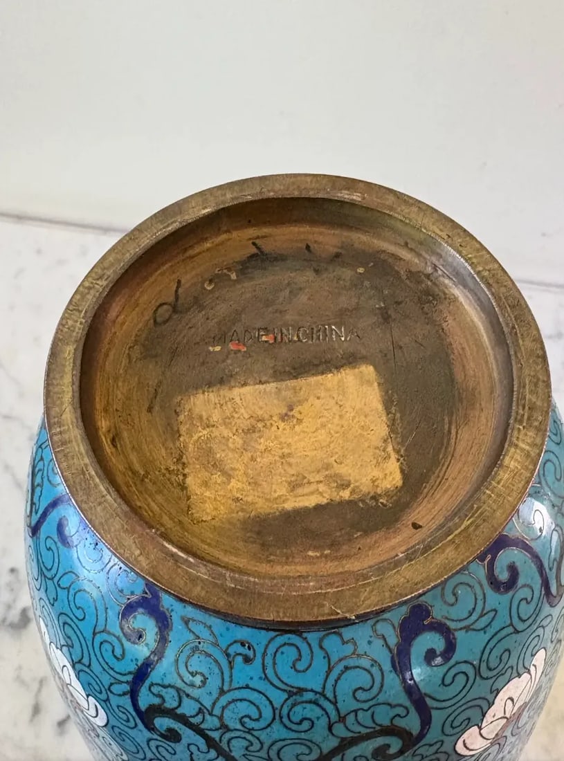 Late 19th Century Chinese CloisonnÃƒÂ© Enamel Vase With Floral Design - 6