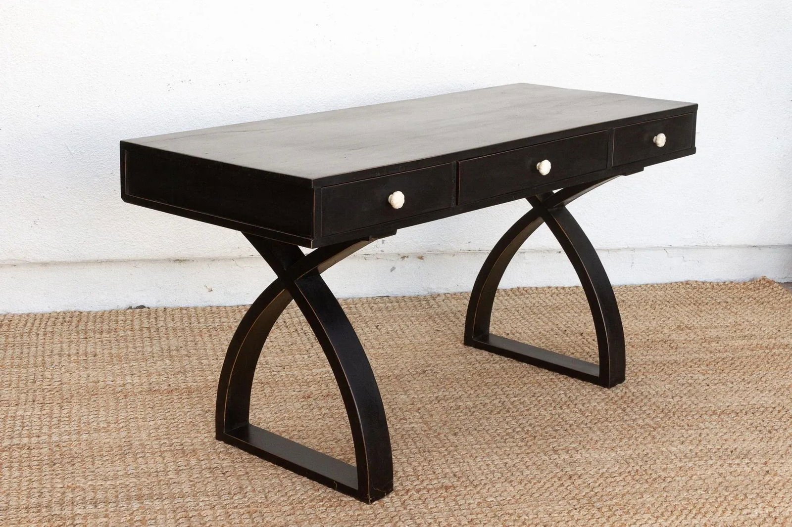 Sculptural Ebonized Wood Writing Table - 5