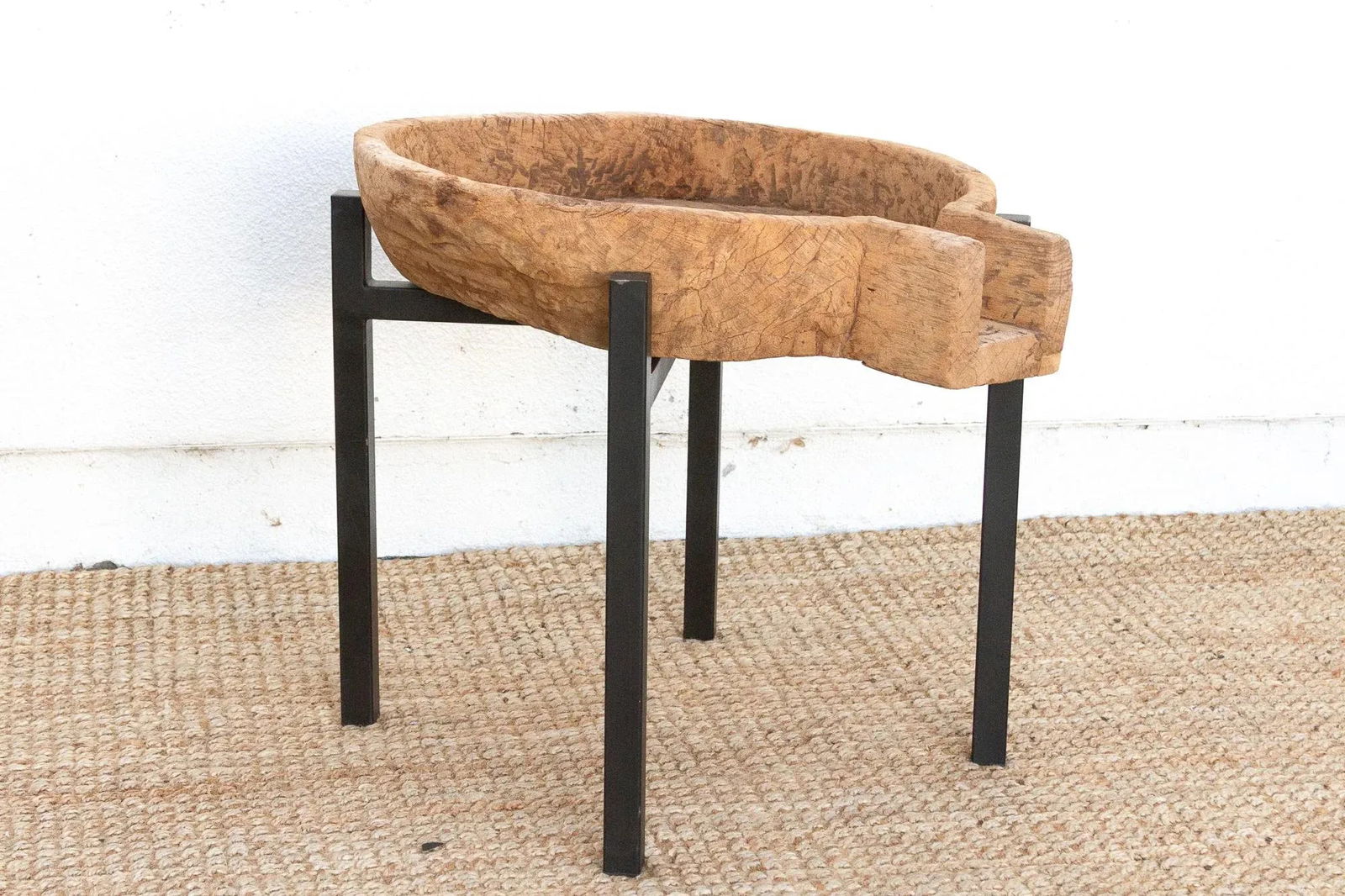 Antique French Dough Bowl Table - 8