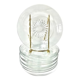 6 Heisey Crystal Starburst Appetizer Plates 5" - A Set of 10