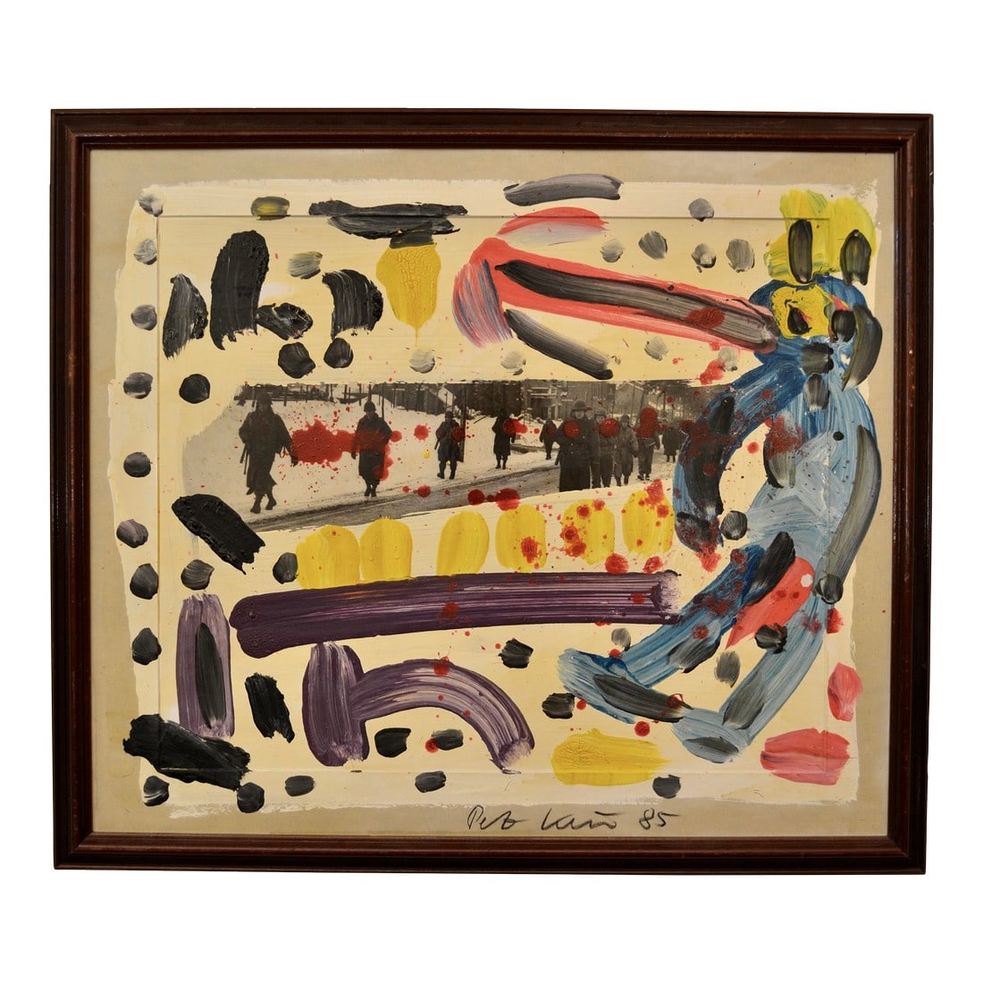 Original Peter Keil "War & Love" Mixed Media Oil Painting: Unique mixed media painting "War & Love" by German artist Peter Keil. Board" 27" x 24" Frame: 30 1/2" x 27" Condition: Alterations: Original Condition Unaltered Imperfections: Some Imperfections