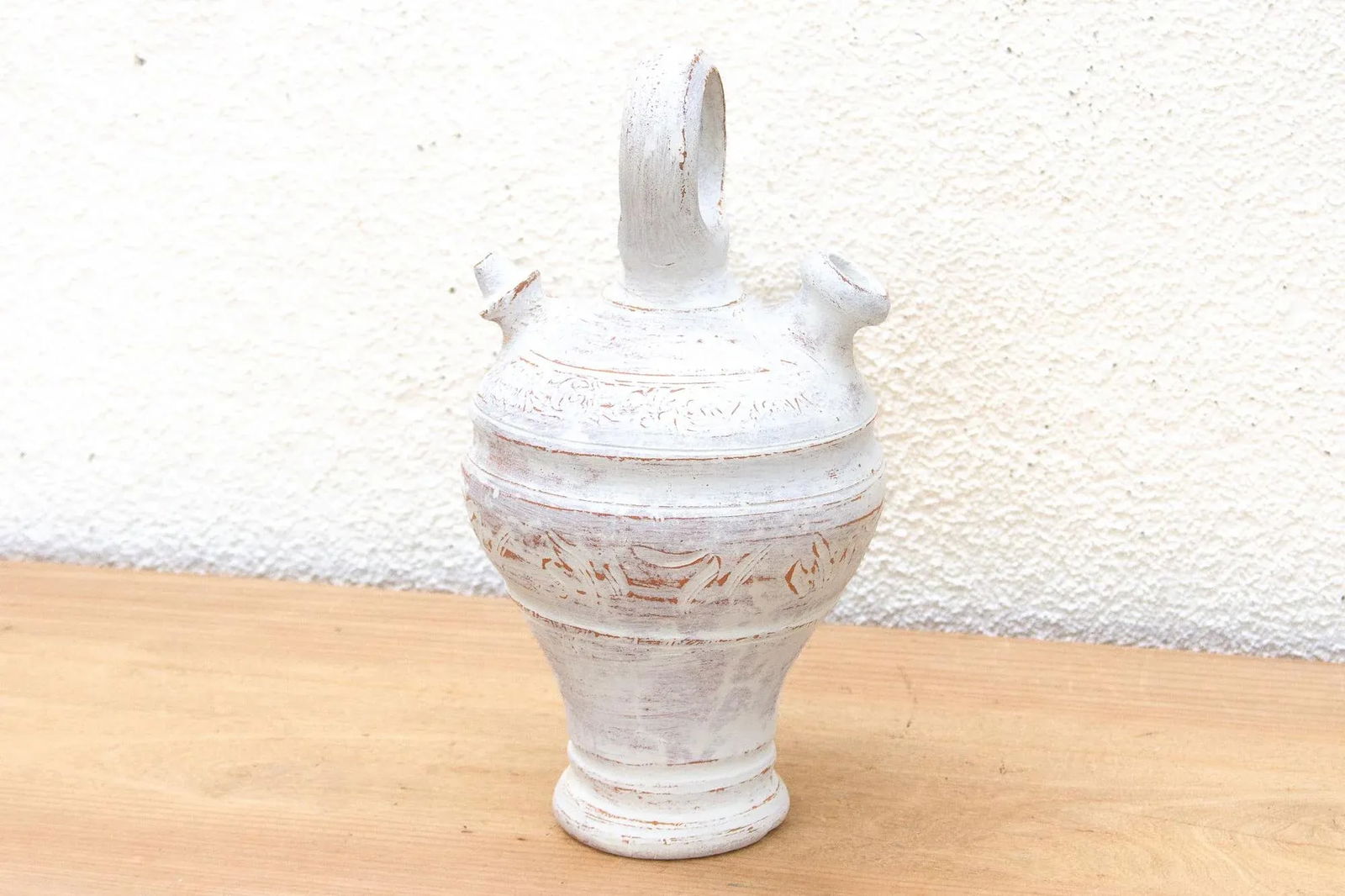 Antique Chalky White Spanish Jug - 3