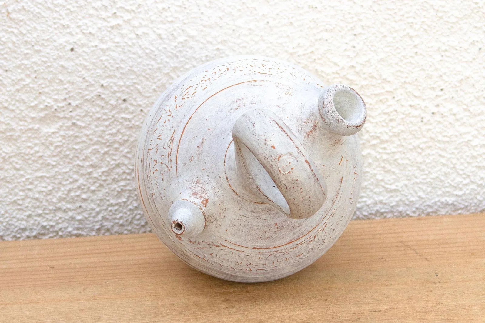 Antique Chalky White Spanish Jug - 7