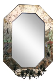 Vintage Venetian Mirror With Five Candle Holders