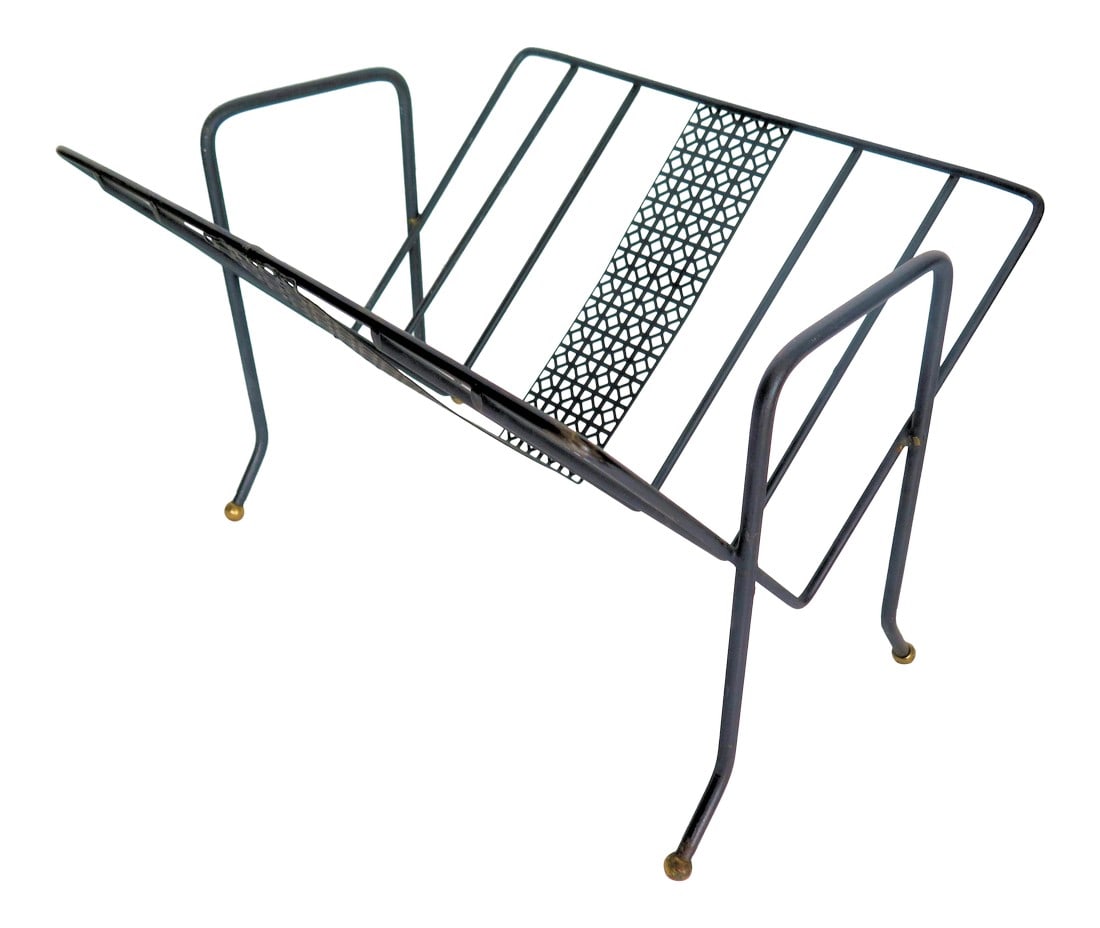 Wrought Iron and Screen Mategot Style Magazine Rack (1 of 5)