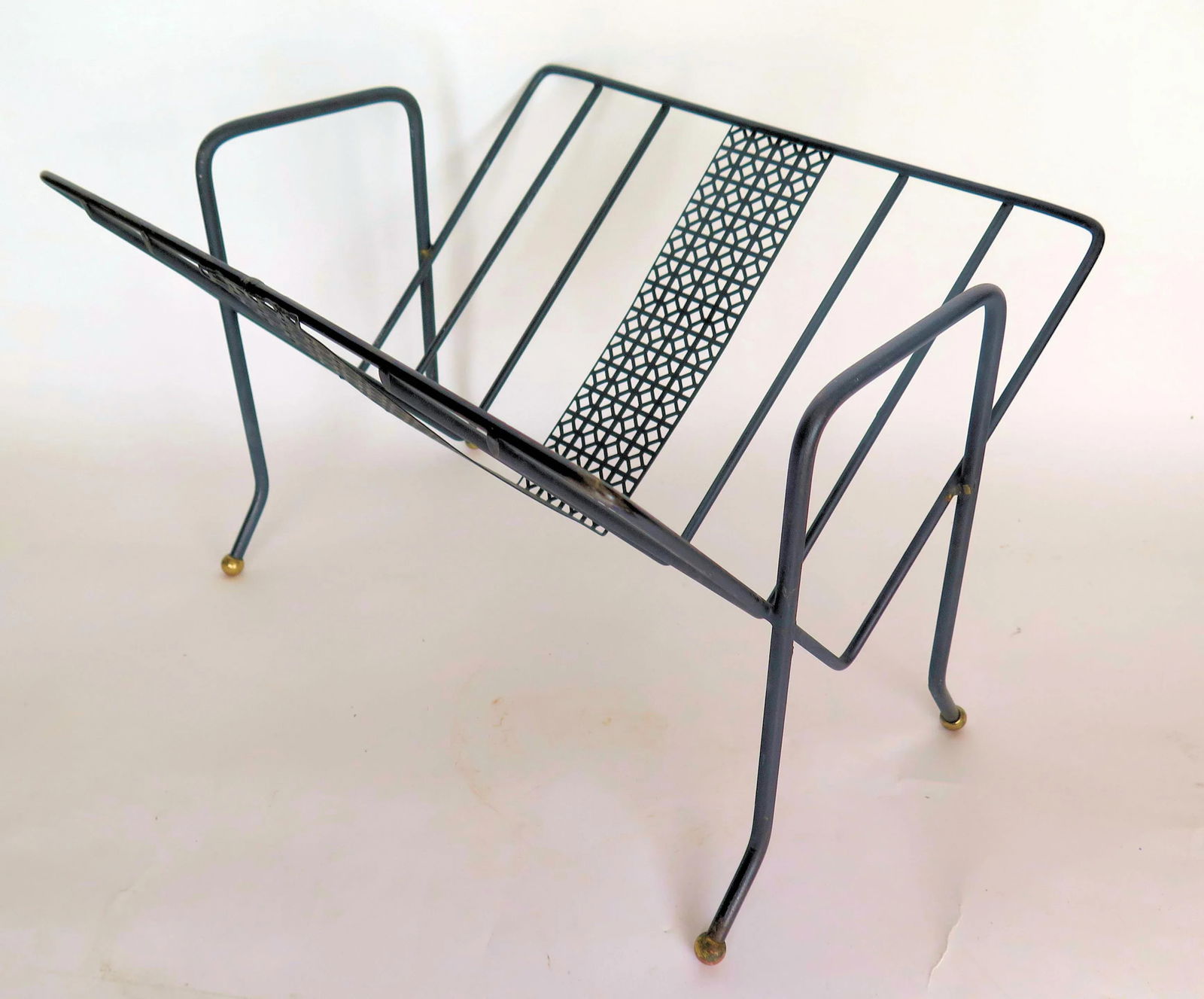 Wrought Iron and Screen Mategot Style Magazine Rack - 5