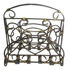 Vintage Wrought Iron Magazine Rack