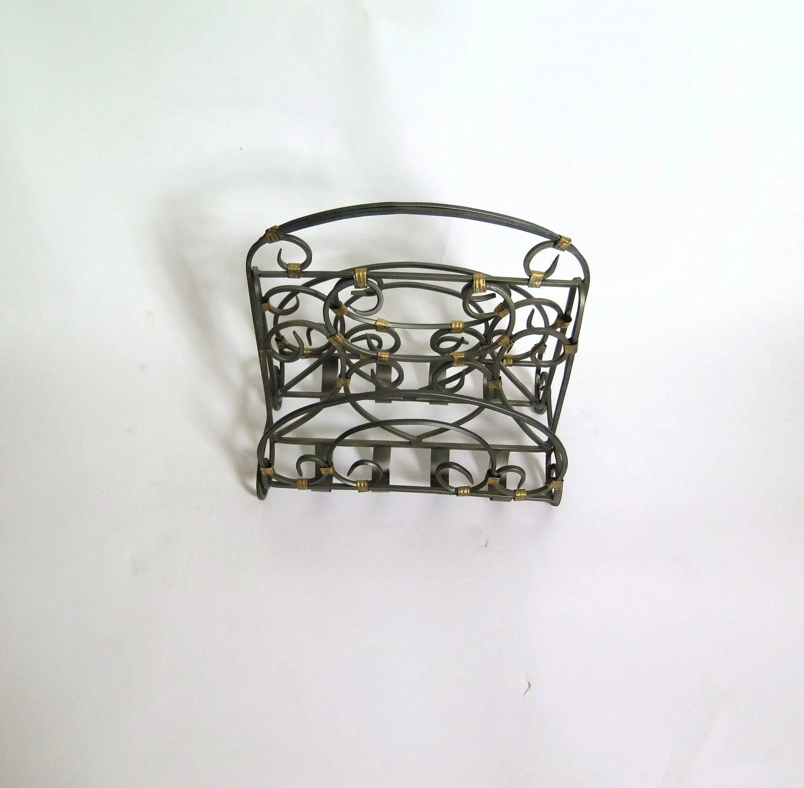 Vintage Wrought Iron Magazine Rack - 4