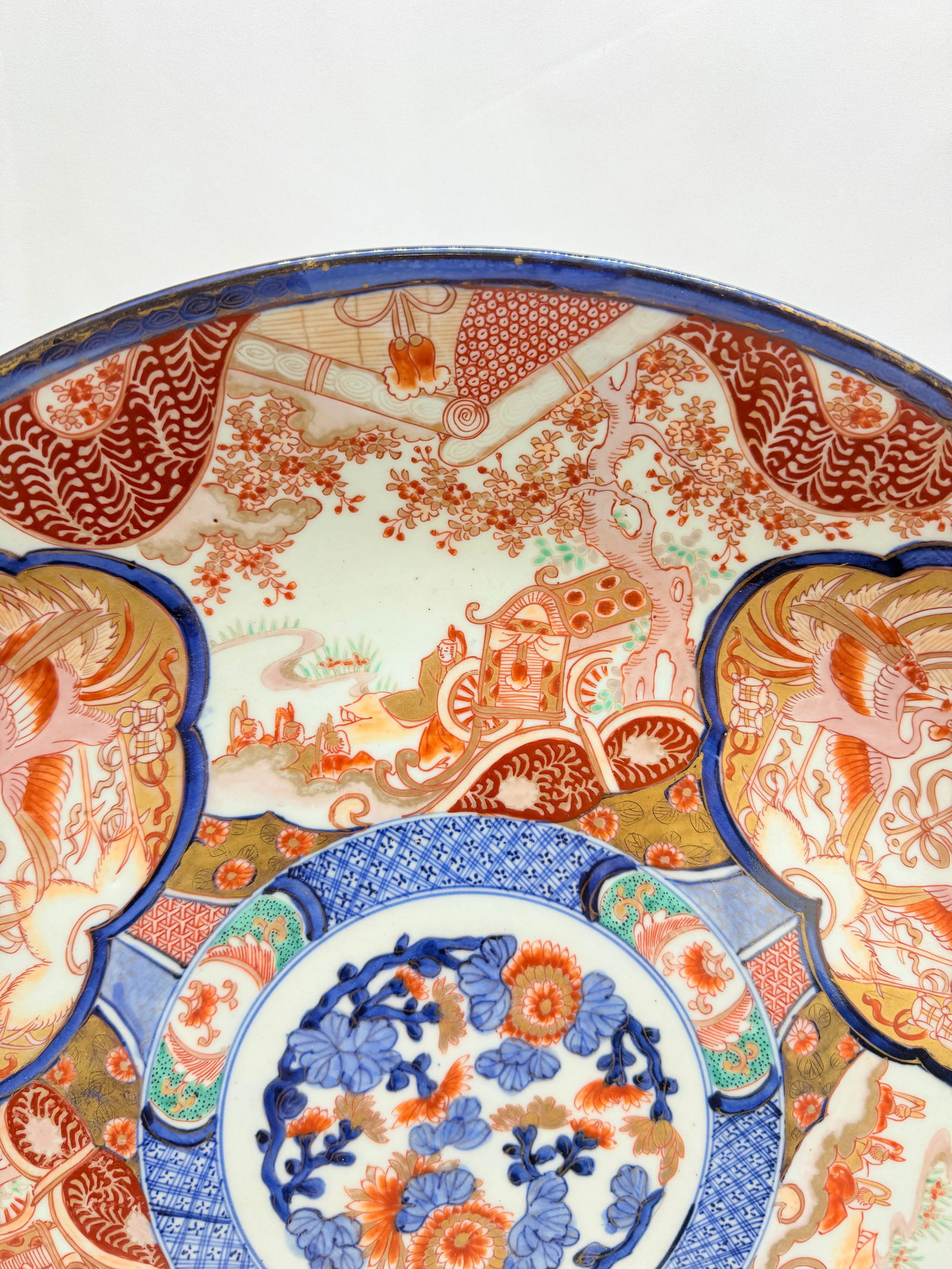 Monumental Japanese Imari Charger With Phoenix & Floral Reserves, Late Edo 19th - 3