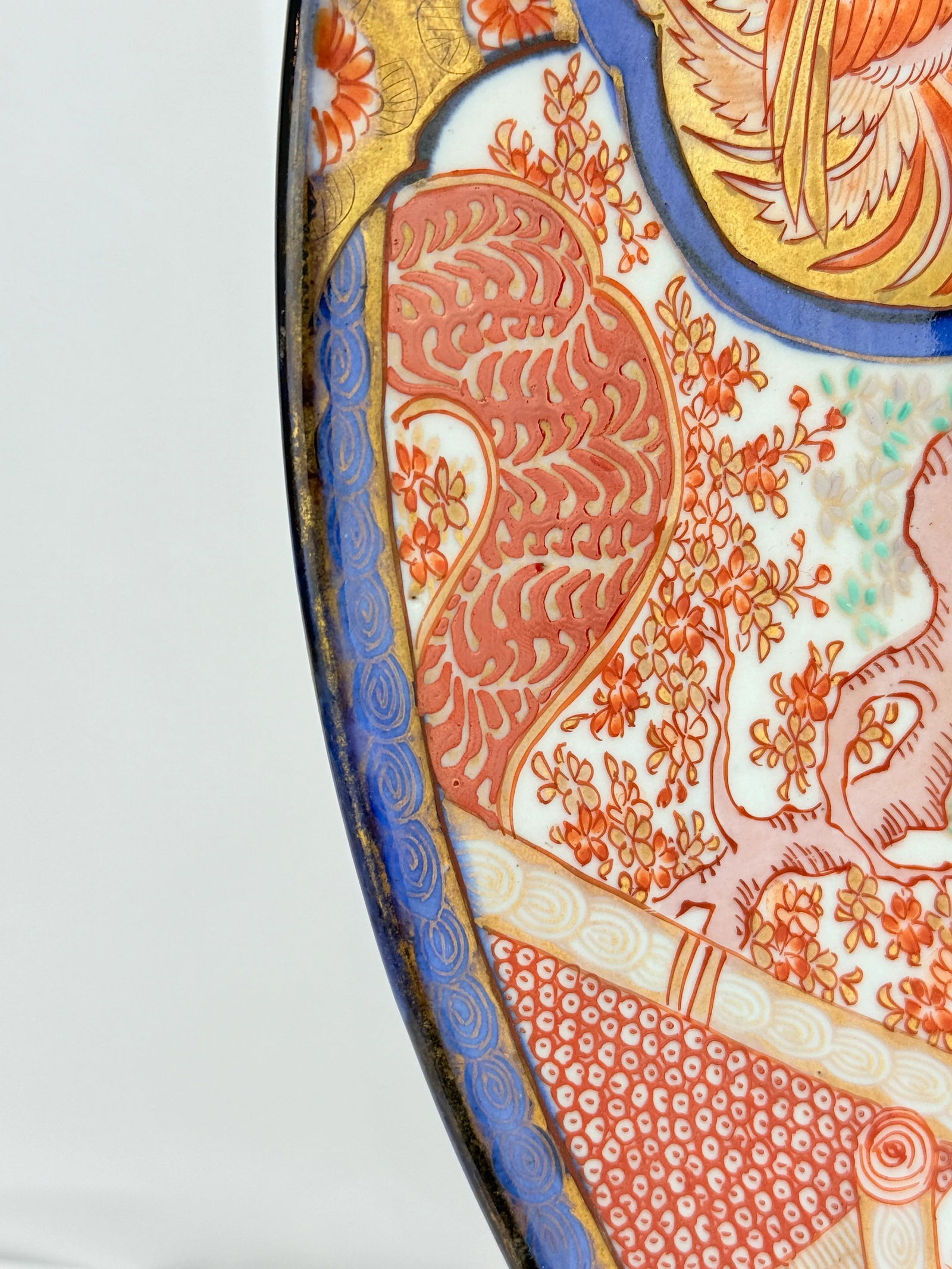 Monumental Japanese Imari Charger With Phoenix & Floral Reserves, Late Edo 19th - 8
