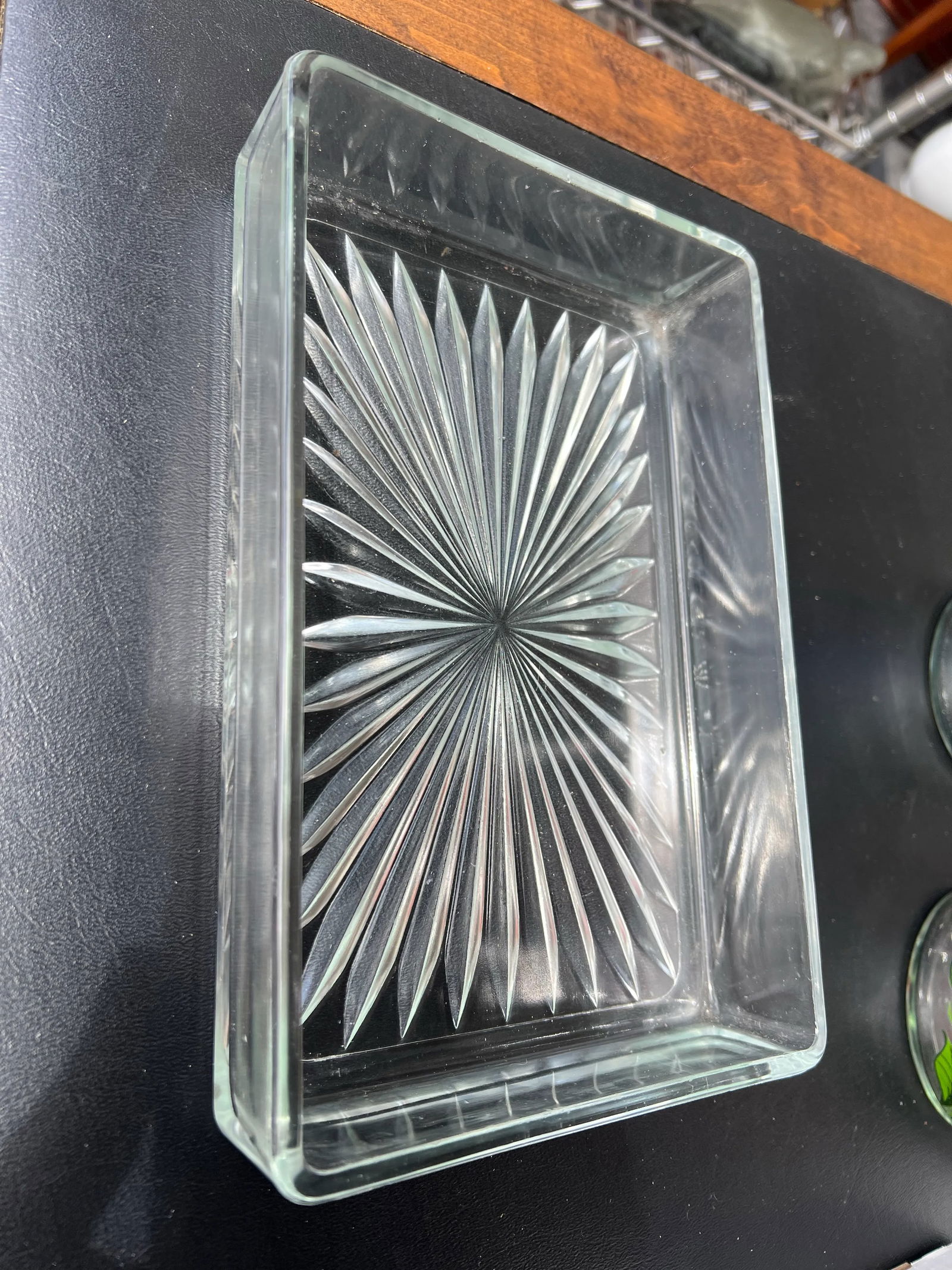 Vintage Glass Rectangular Tray - 4