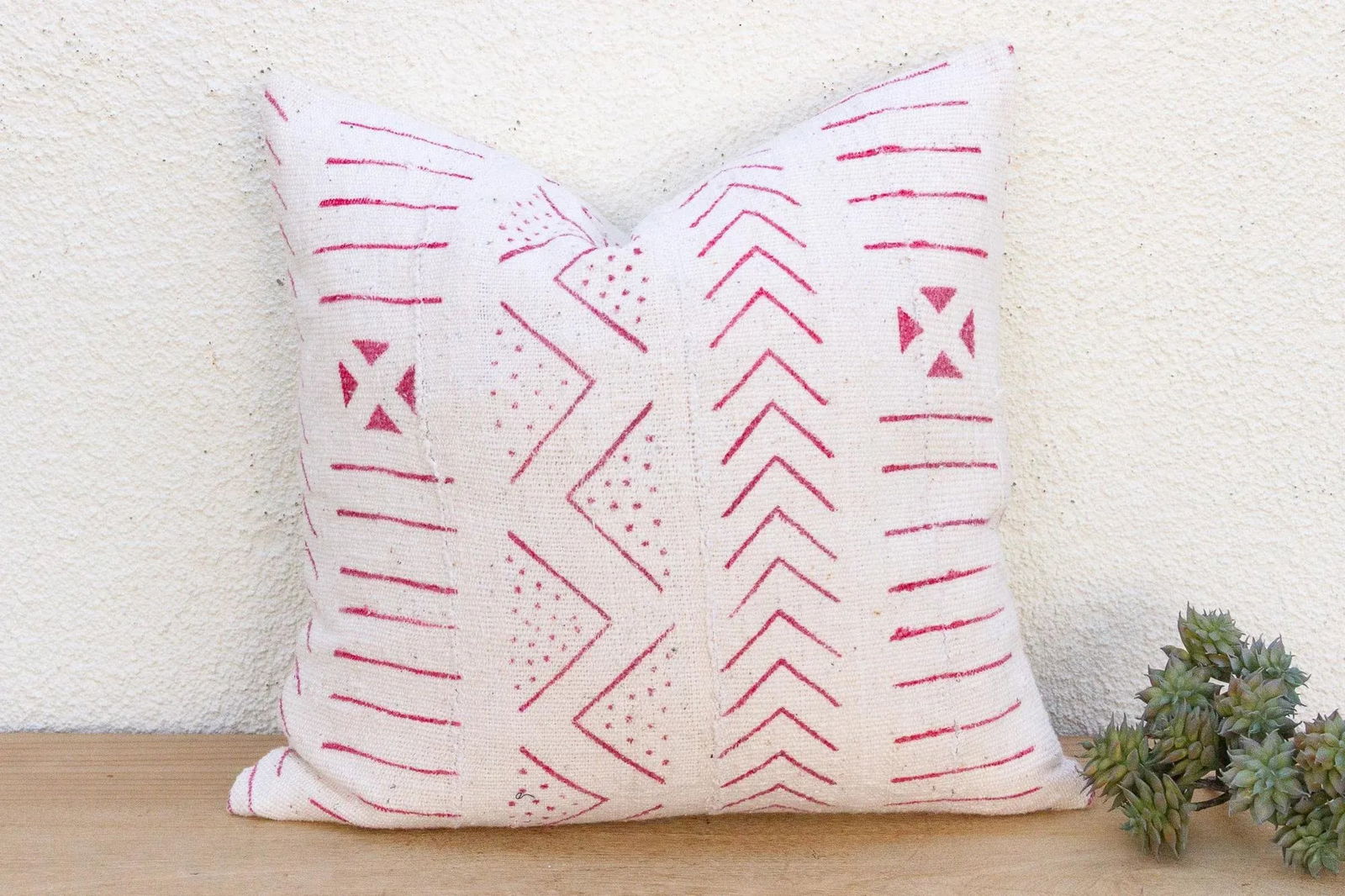 Desert Rose, African Mudcloth Throw Pillow - 7