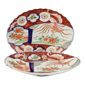 19th-Century Scalloped Edge Japanese Imari Plates