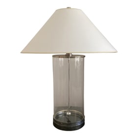 Ralph Lauren Classic Silverplate Glass Column Lamp