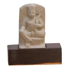 The Naga's Keeper, Antique Carved Stone Figure