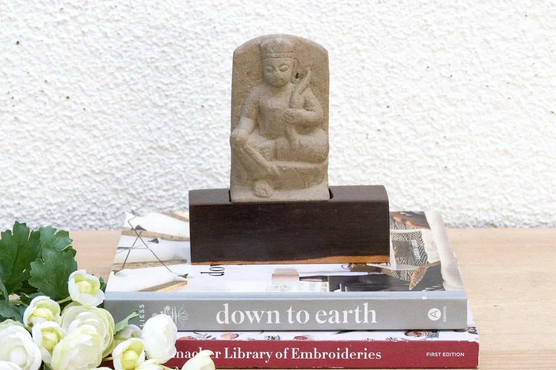 The Naga's Keeper, Antique Carved Stone Figure - 2