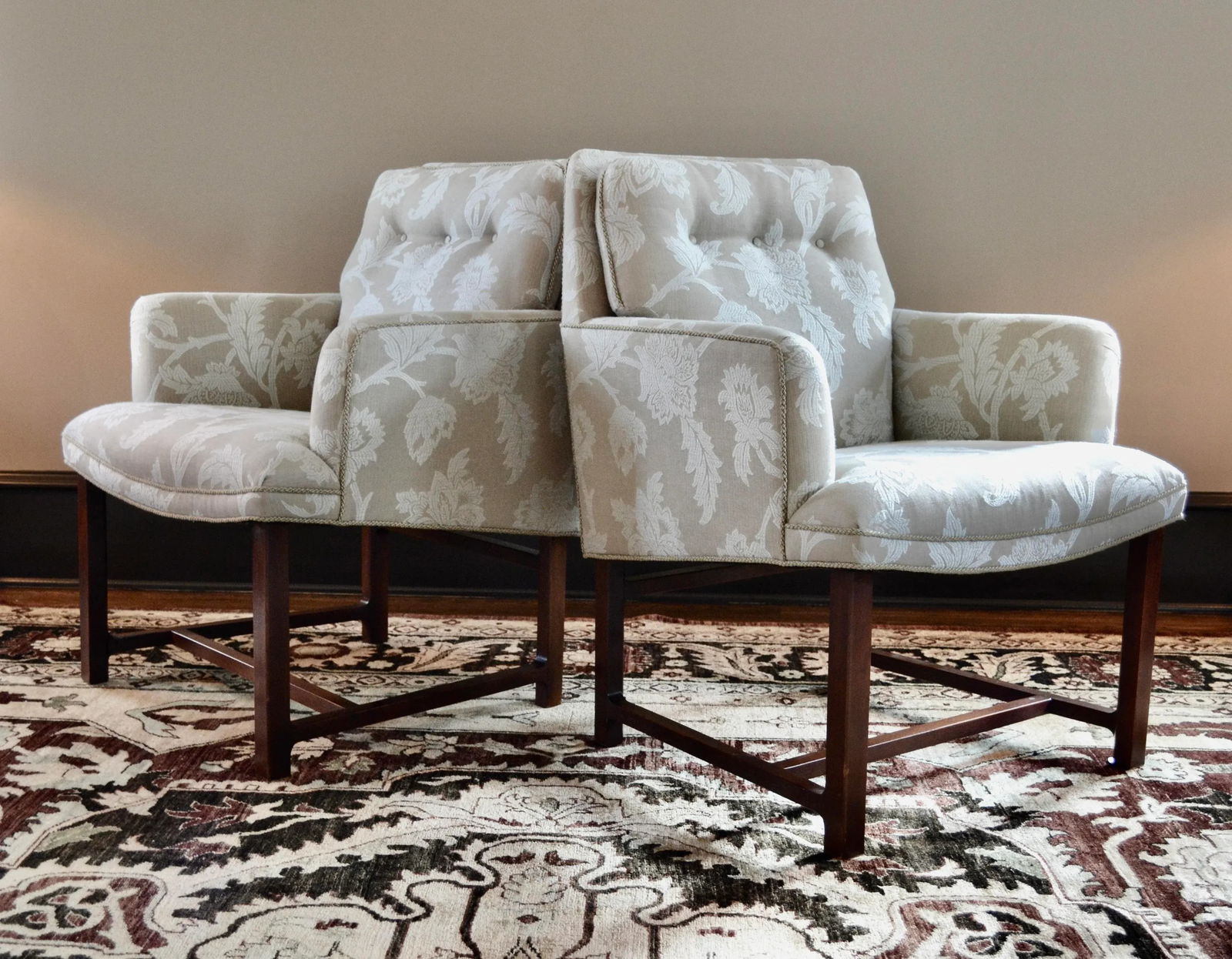 Mid 20th Century Edward Wormley Dunbar Pull-Up Lounge Chairs - A Pair - 2