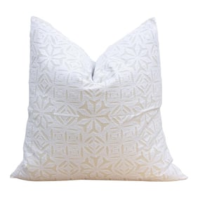 Cream Silk Euro Applique Pillow Cover