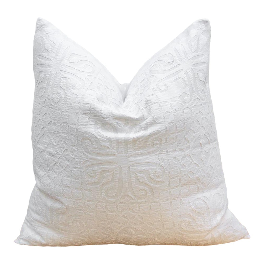 Terra Cream Euro Applique Pillow Cover: This decorative pillow cover features beautiful array of patterns, with hand crafted appliqué cut work, giving it a timeless appeal. Initially, this ancient Indian technique called appliqué