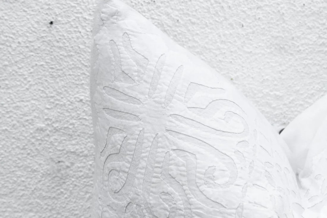 Terra Cream Euro Applique Pillow Cover - 4