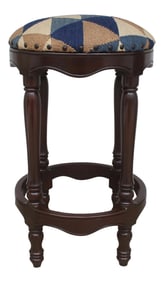 Shabby Chic Tribal Kilim Wood Bar Stool