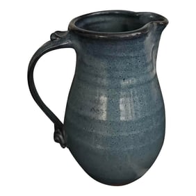 Late 20th Century, Blue Glazed Hand-Thrown Stoneware, David Clement Clayworks