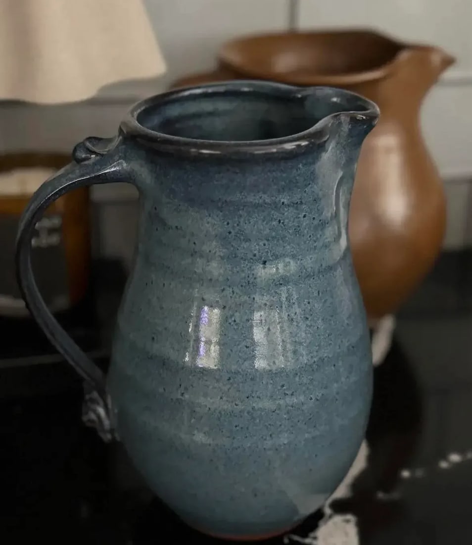 Late 20th Century, Blue Glazed Hand-Thrown Stoneware, David Clement Clayworks - 3