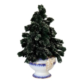 C. 1880s English Spode Pot W/ Bottle Brush Tree