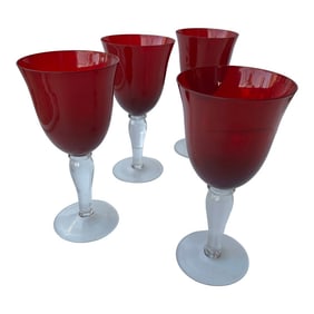 Vintage Red Wine Glasses or Goblets- Set of 4