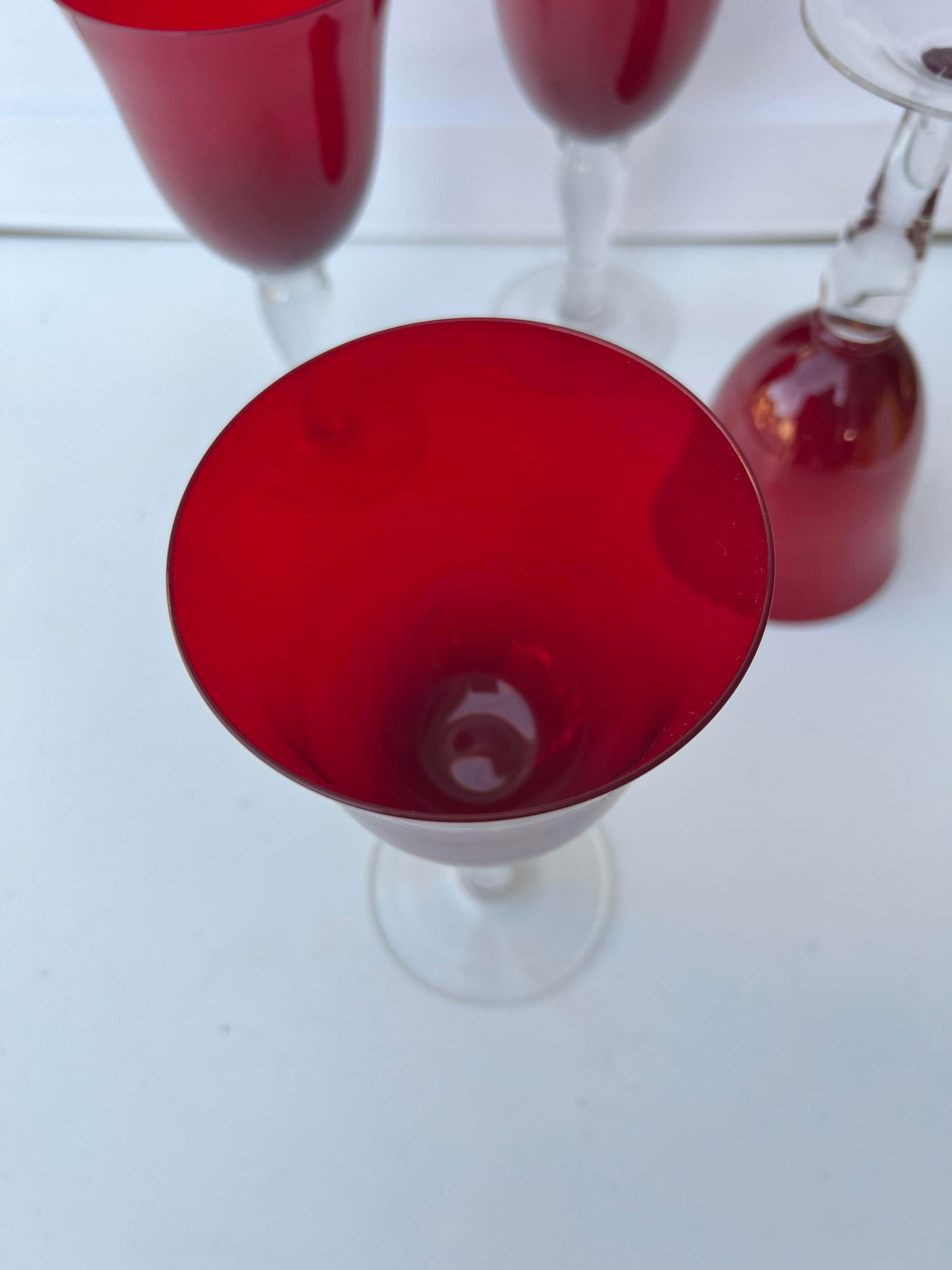 Vintage Red Wine Glasses or Goblets- Set of 4 - 4