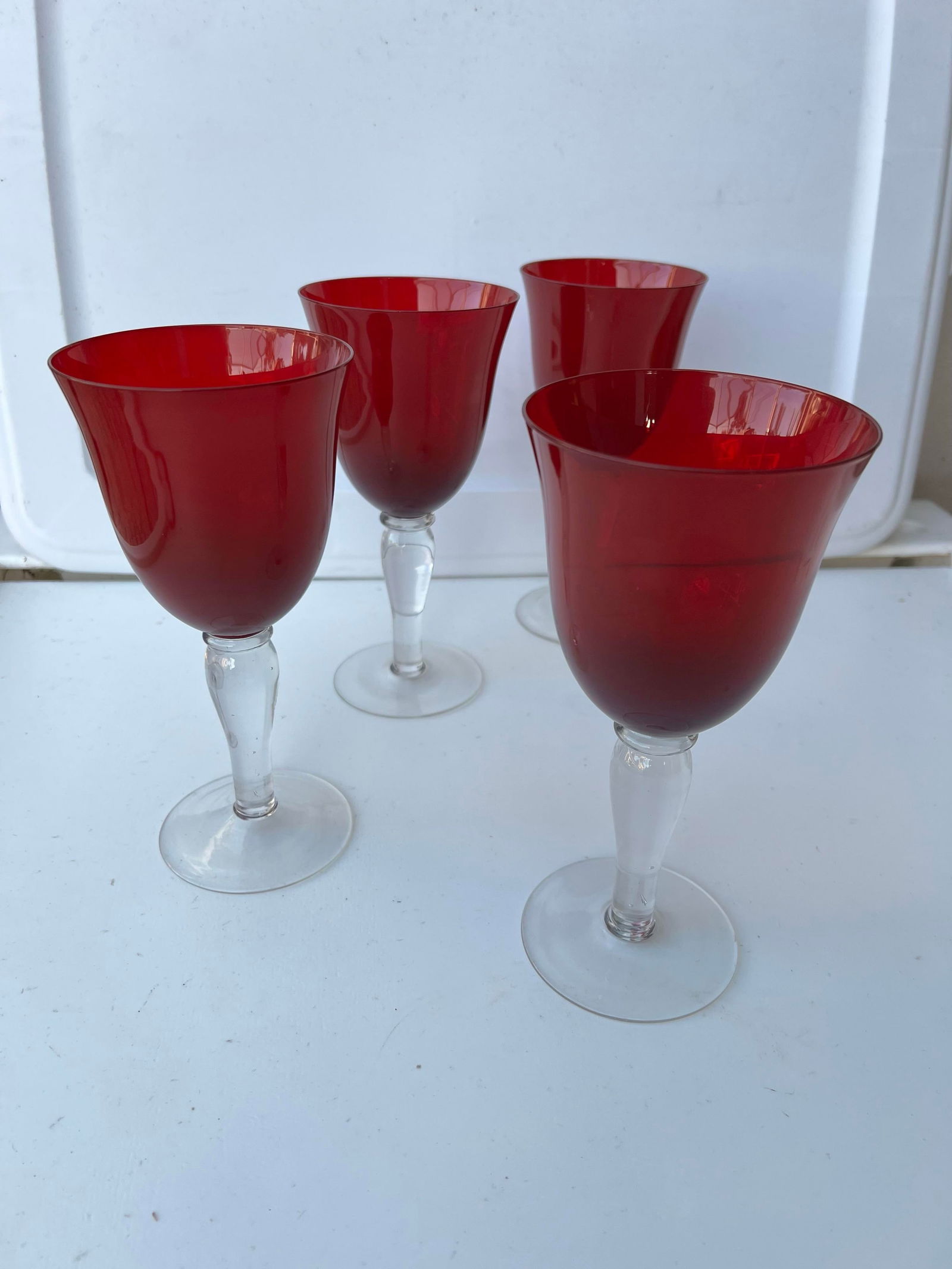 Vintage Red Wine Glasses or Goblets- Set of 4 - 6