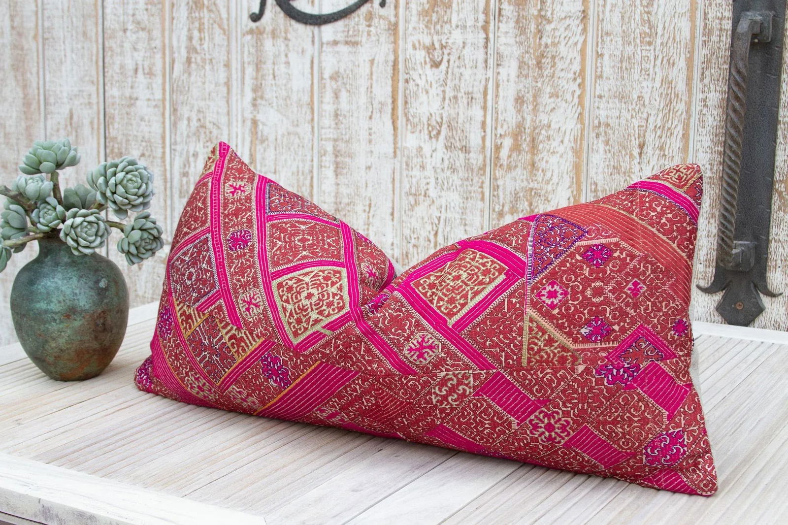 Antique Samali Sindh Silk Pillow - 3