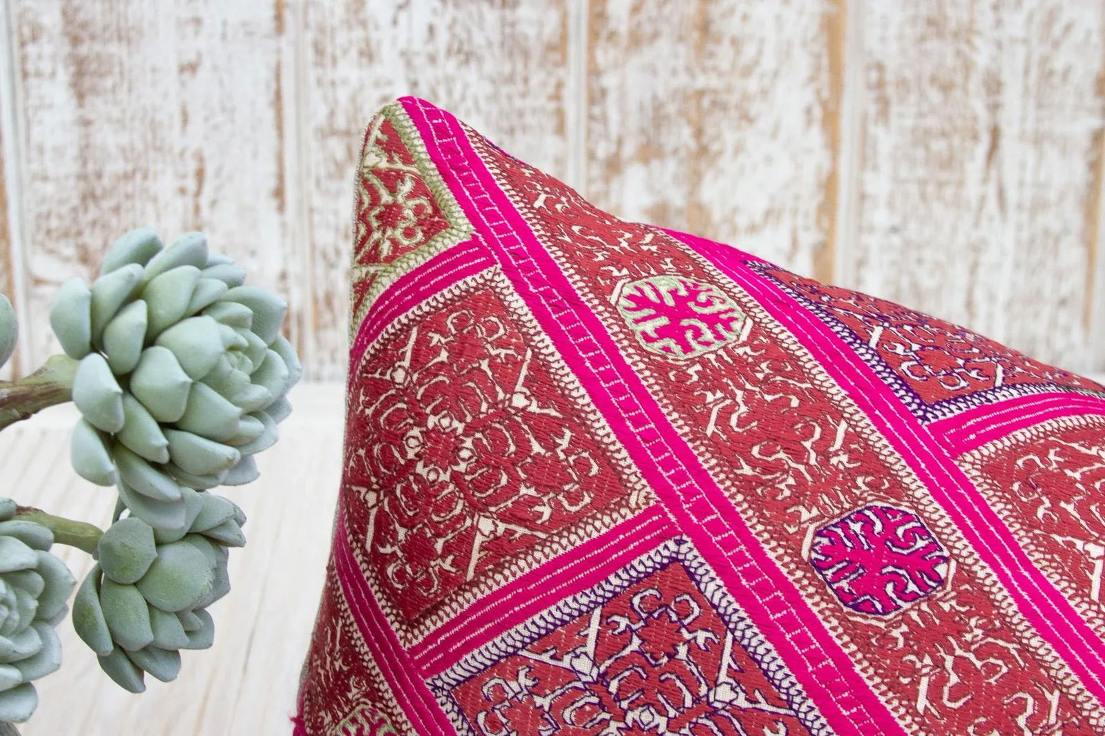 Antique Samali Sindh Silk Pillow - 4