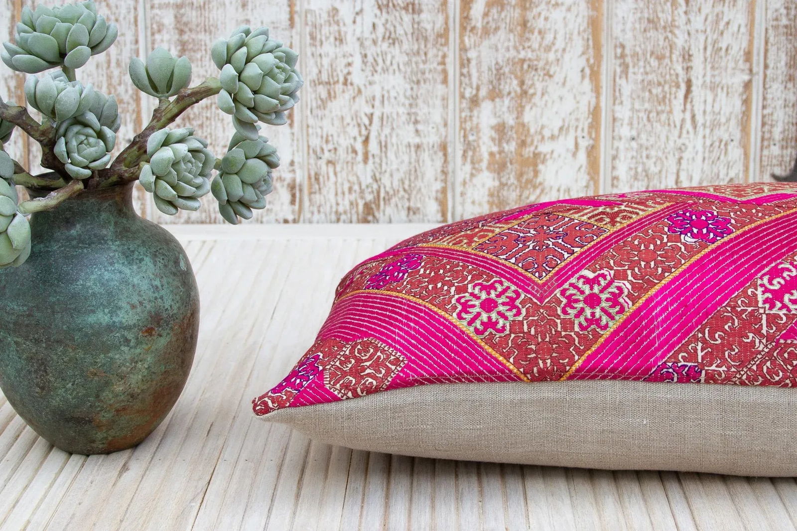 Antique Samali Sindh Silk Pillow - 6