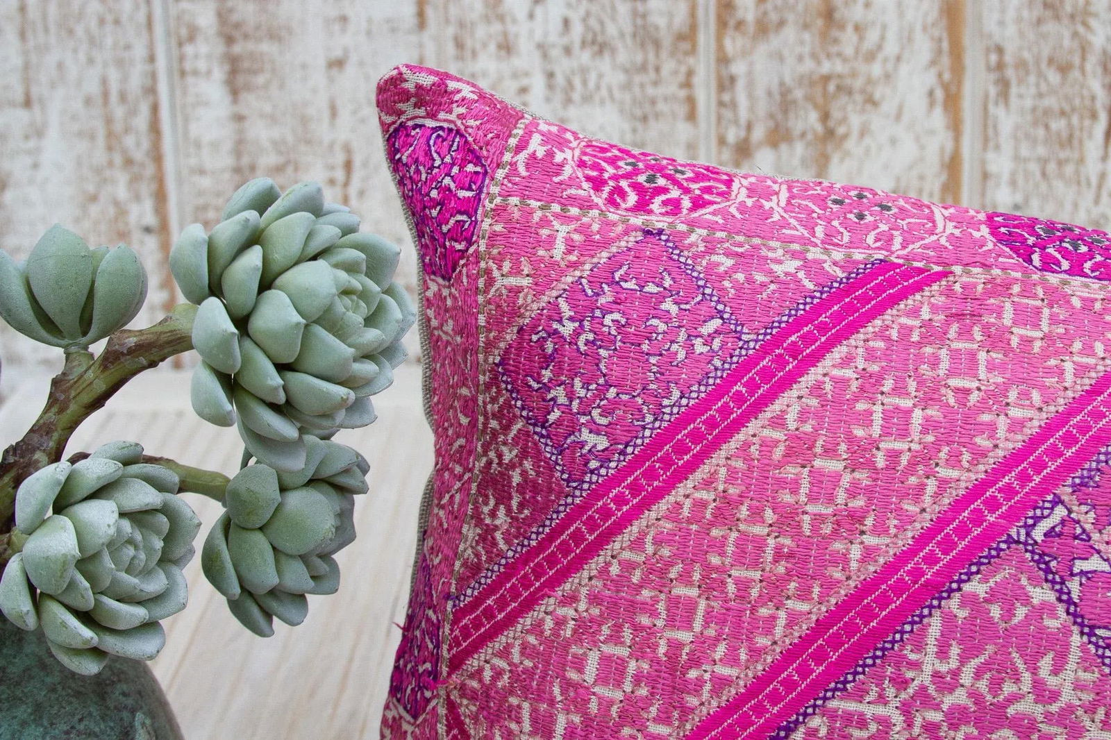 Antique Raji Sindh Silk Pillow - 4